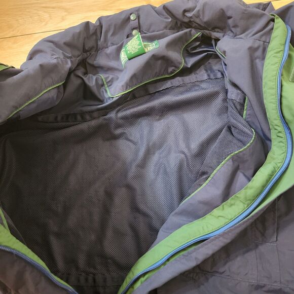 LL Bean Jacket Men XL Blue Full Zip Up Rain Wind Resistant Hooded Lined Coat Vtg - Picture 8 of 14